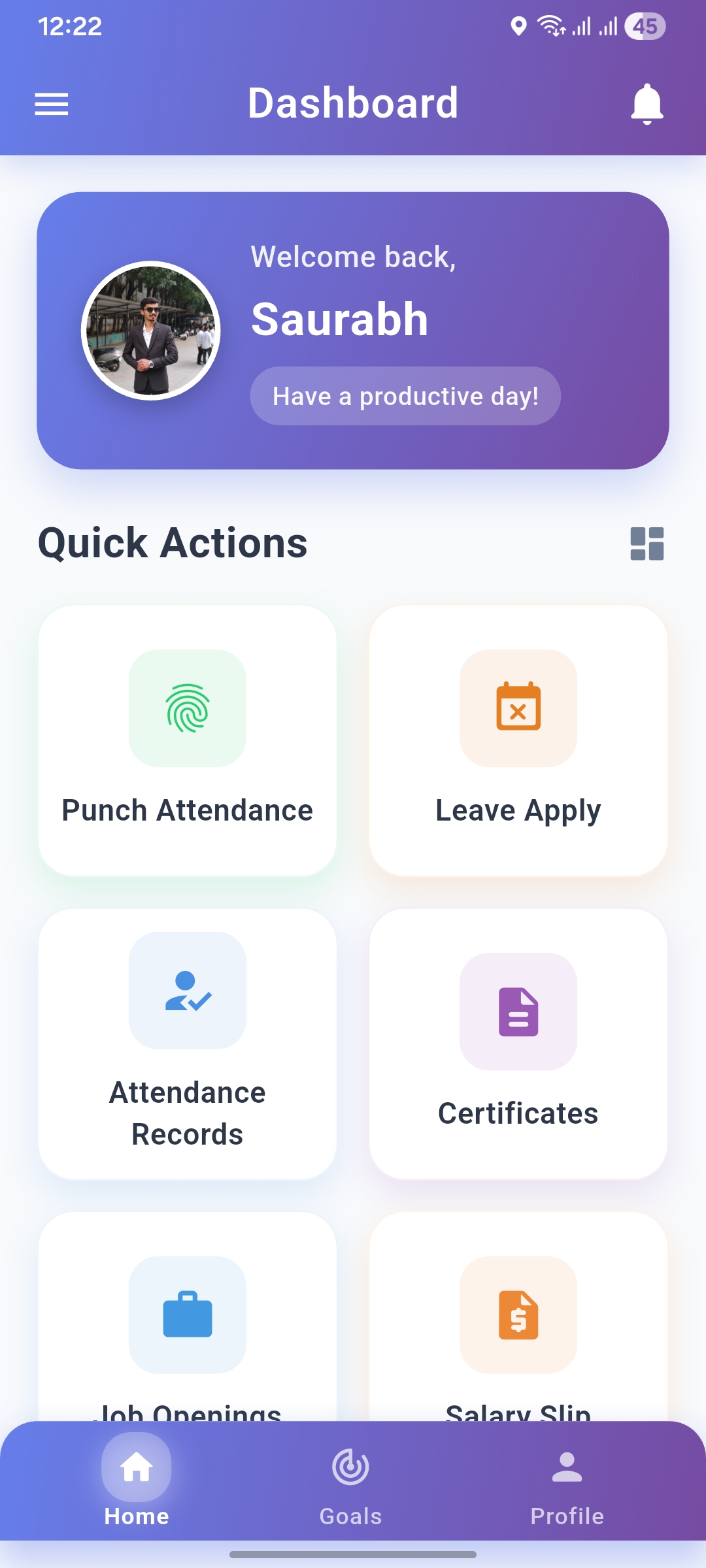 Managify HR – Human Resource Management mobile application screenshot